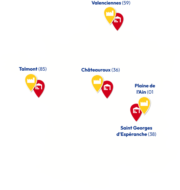 Localisation de nos usines et entrepôts