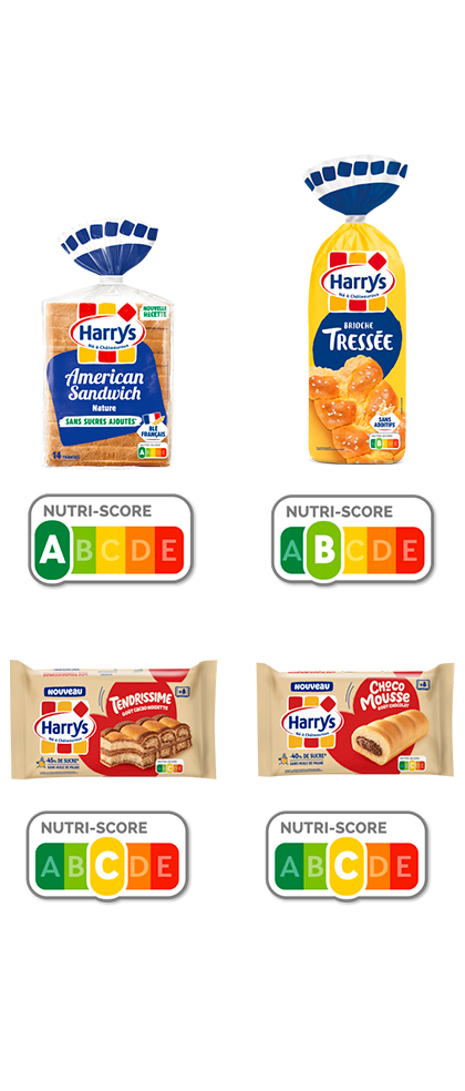 Logo Nutri-score notation de différent produit de la marque