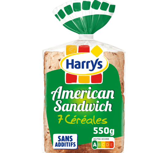 Pack Harrys american sandwich 7 céréales sans additifs nutriscore A
