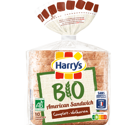 Pack Harrys American Sandwich Bio Complet Volkoren Sans additifs nutriscore B