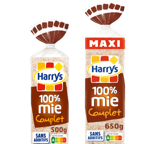 Pack Harrys 100% Mie complet 500gr 650gr sans additifs nutriscore A