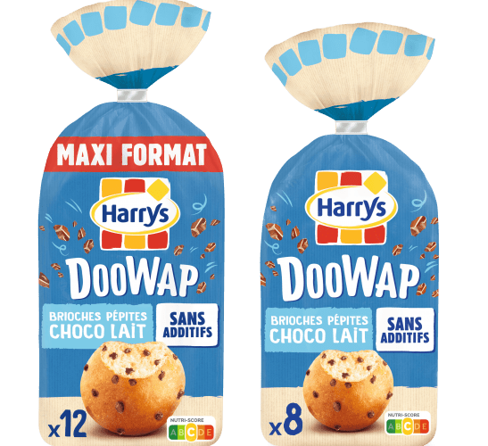 Pack Harrys Doowap choco lait x12 x8 sans additifs nutriscore C
