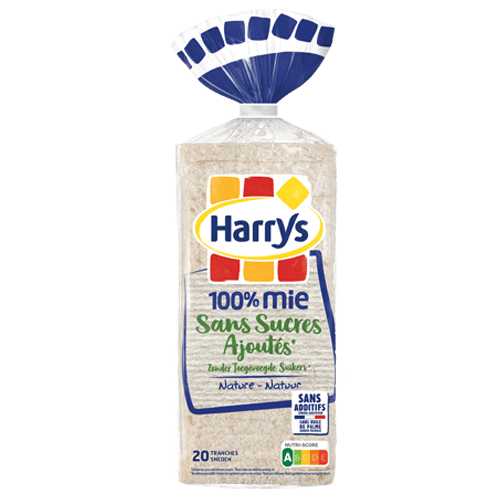 Pack Harrys 100% Mie nature sans sucres ajoutés sans additifs nutriscore A