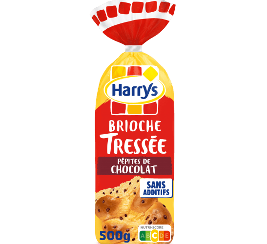Pack Harrys Brioche tressée pepites de chocolat sans huile de palme nutriscore C