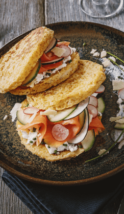Recette Harrys 100% Mie complet Croque Saumon fumé radis noir & ricotta
