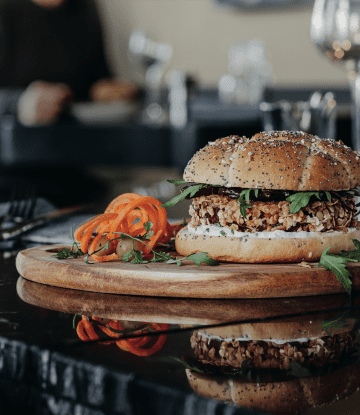 Recette Harrys le moment burger pavot et sarrasin Burger steak de betterave sauce estragon