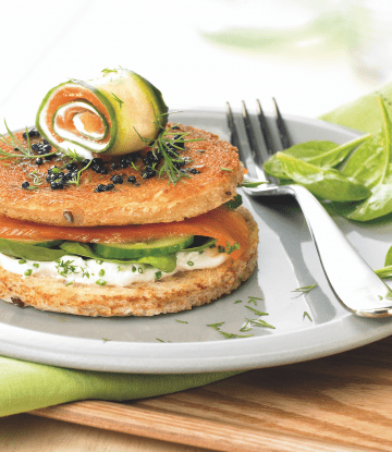 Recette Harrys AMS 7 céréales Croque saumon fumé, pousses d’épinards & œuf de Lump