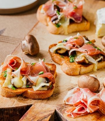 Recette pain tressé semi-complet Harrys toast champignons jambon cru et brie fondant
