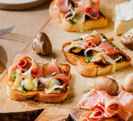 Recette pain tressé semi-complet Harrys toast champignons jambon cru et brie fondant