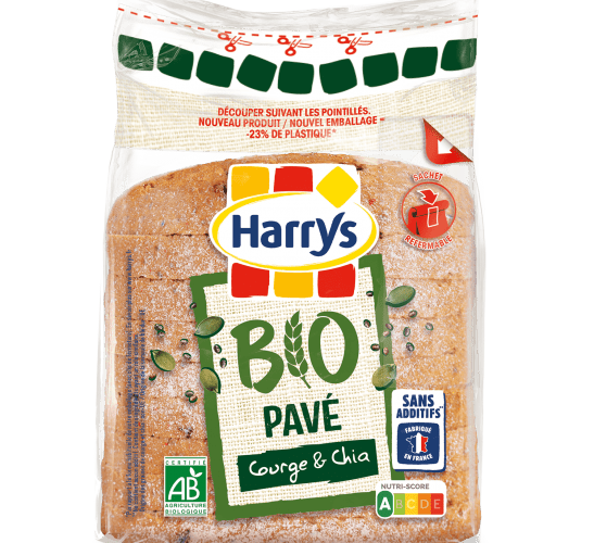 Pack Harrys Pavé Bio Courge et Chia Sans additifs nutriscore A