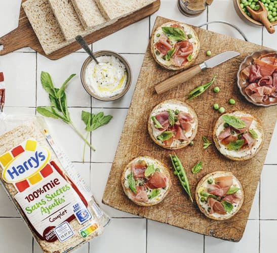 Recette Harrys 100% Mie sans sucre ajoutés complet pizette estivales
