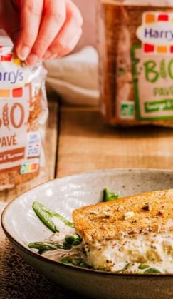 Recette Harrys Pavé Bio Cabillaud en croûte de pain de mie, légumes d