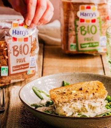Recette Harrys Pavé Bio Cabillaud en croûte de pain de mie, légumes d