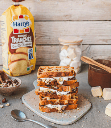 Recette Harrys gaufres minutes façon s'mores brioche tranchée classique