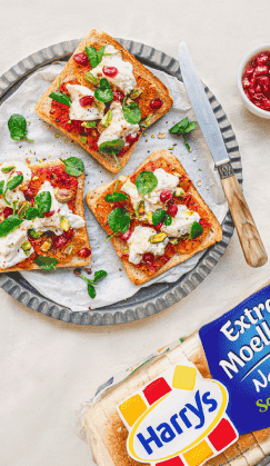 Recette Harrys toast d'hiver vitaminés extra moelleux nature sans sucre ajoutés oranges sanguines et burrata