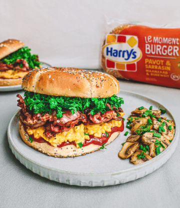Recette Harrys breakfast le moment burger pavot et sarrasin