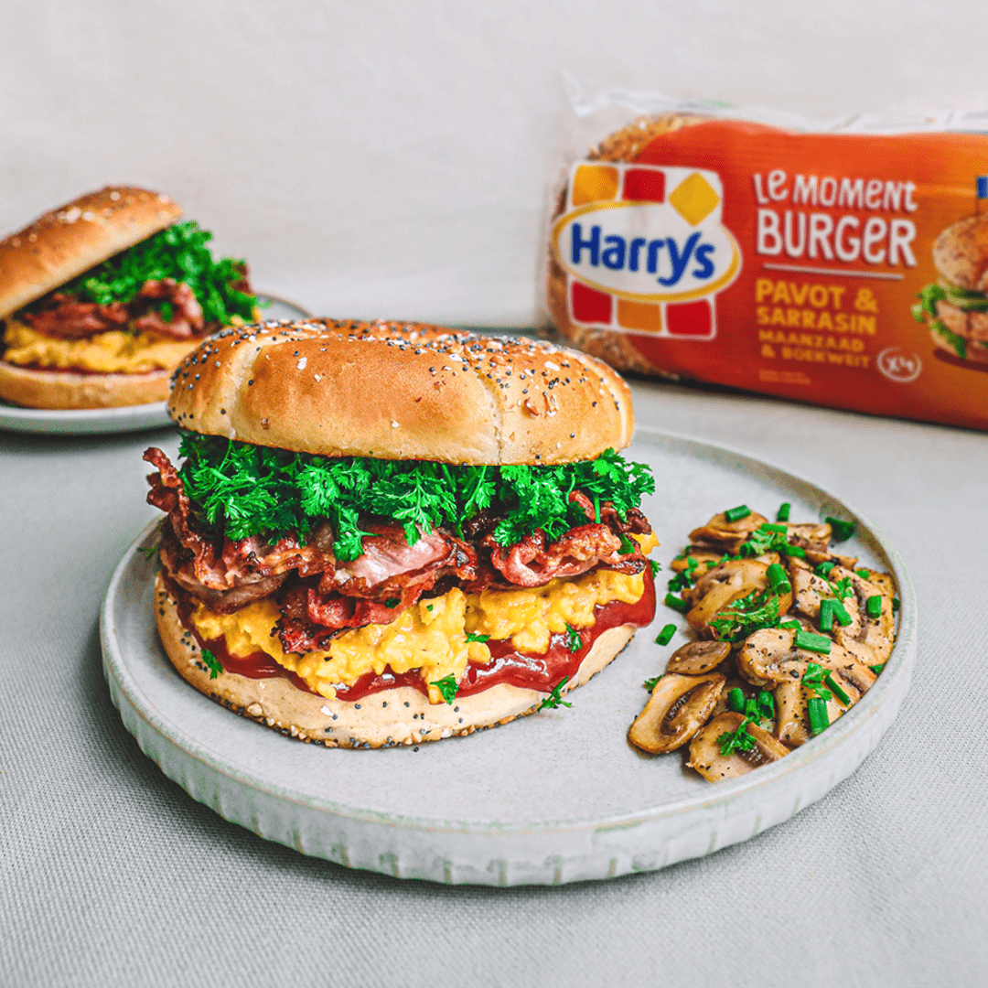 Recette Harrys breakfast le moment burger pavot et sarrasin