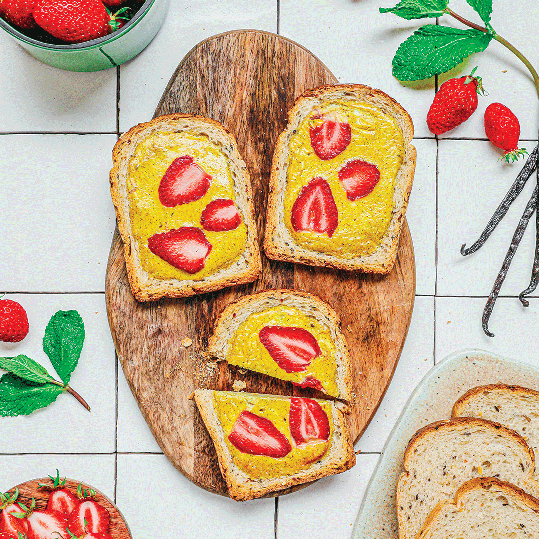 Recette Harrys toast à la fraise beau et bon céréales et graine