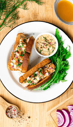 Recette Harrys Lobster Rolls brioche tranchée farine complète SA